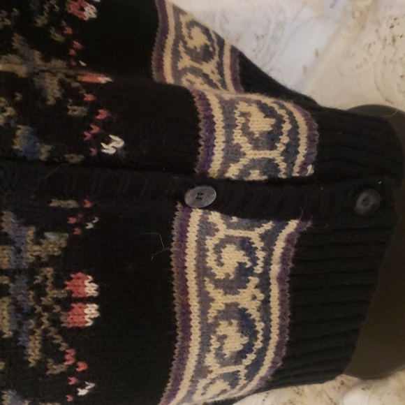 Vintage wool blend fair isle style cardigan - Picture 3 of 8